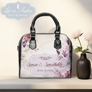 Sac à main Jane Austen Sense & Sensibility, cadeau livresque rat de bibliothèque, sac littéraire, bandoulière, sac à main amateur de livres Jane Austen Fan Art