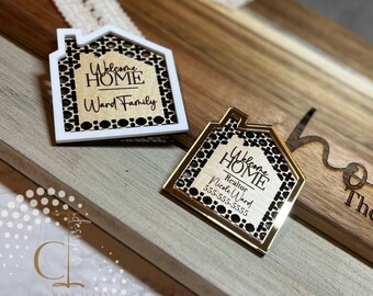Custom Handmade Wood and Acrylic Gift Tag for Realtors, closing gift, realtor gift, Wood and Acrylic Tag.