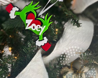 Personalized Grinch Christmas Ornament | Custom Holiday Decoration with Name | Holiday Gift | Grinchmas | Christmas Ornament