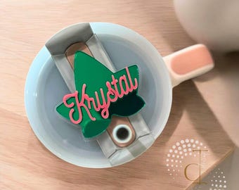 Ivy Leaf Personalized Stanley Tumbler Name Plate, Gift for her, Personalized Name Plate Topper 40oz/30oz Tumbler, Acrylic Name Plate, AKA