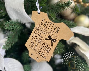 Personalized Birth Announcement Ornament – Custom Baby Keepsake for Newborns