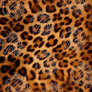 May include: A fabric or surface featuring a repeating leopard print pattern with black spots on a golden-brown background. The image is overlaid with a repeating white watermark logo that reads FROM SCRATCH DESSERTS in a stylized script font.