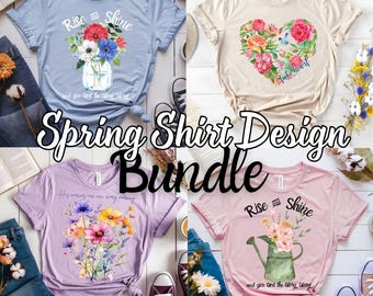 Christian Spring T-Shirt BUNDLE (floral) - png svg for DTF shirts, cards, and other prints; Christian Inspirational Gifts