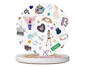 Pop Esthetic Ceramic Car Coasters 2 pcs