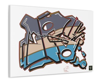 Urban Street Art Canvas Gallery Wrap, Graffiti style, Artist-Grade Quality, Statement Piece for Home Decor, Wall deco