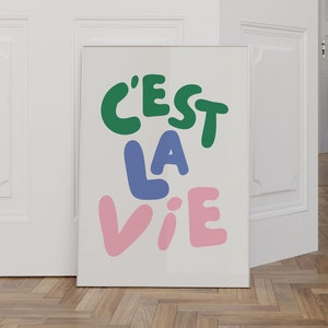 Esthetische woonkamer decor poster | Woonkamer Afdrukken | Coole trendy print | Unieke afdruk | Moderne appartementkunst | Positief | Dat is het leven