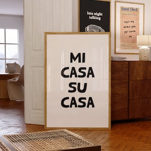 Mi Casa Su Casa Poster Wall Print, Black, DIGITAL