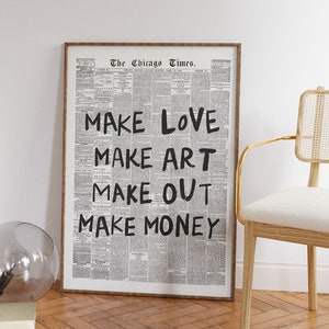 Aesthetic Living Room Decor Poster | Living room Print | Cool Trendy Print | Unique Print | Modern Apartment Art | Affirmation | Make