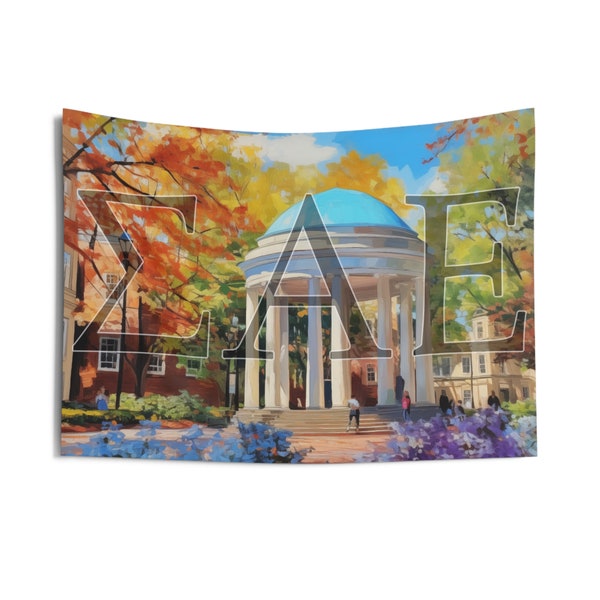 UNC Chapel Hill SAE Tapestry - Sigma Alpha Epsilon, Greek Life, Fraternity Tapestry, Fraternity flag, Dorm Decor, College student, Tar Heels