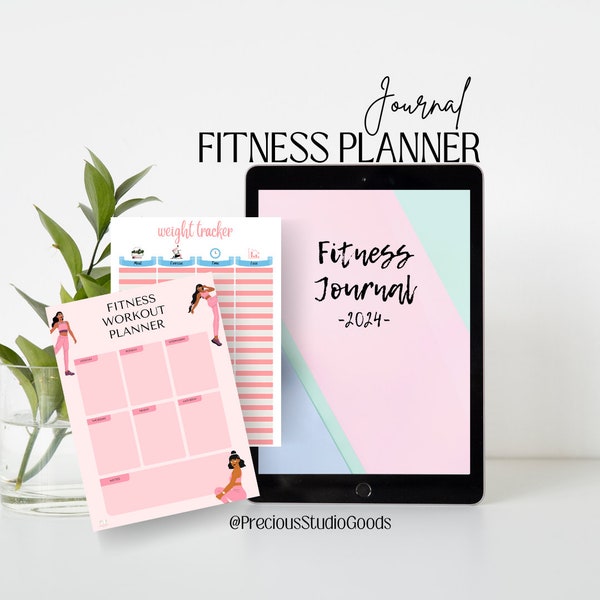 Fitness Planner, Weekly Workout Tracker, Printable Fitness Planner, Weight Loss Planner, Digital Planner Pdf, 2024 Journal