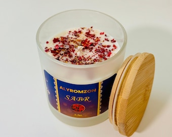 Alyromzon (Sabr) Rose Petals | Thread Wick Soy Candle, Standard 9.5oz | HandPour | Handmade in The USA with 100% Soy Wax