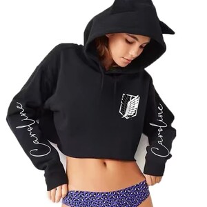 Anime crop top hoodie shop