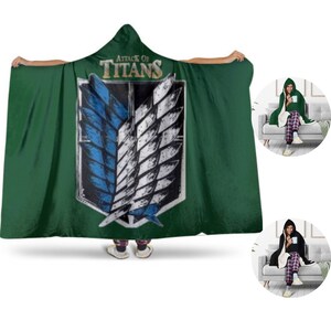 Attack on titan hoodie blanket 2025