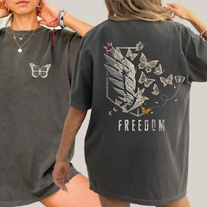 Freedom Butterfly Shirt, Insect Wings Top, Coquette Symbolic Top, Soft Grunge Streetwear