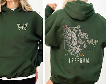 Freedom Butterfly Hoodie – Wings Insect Top, Sweatshirt, Coquette Dark Streetwear Gift