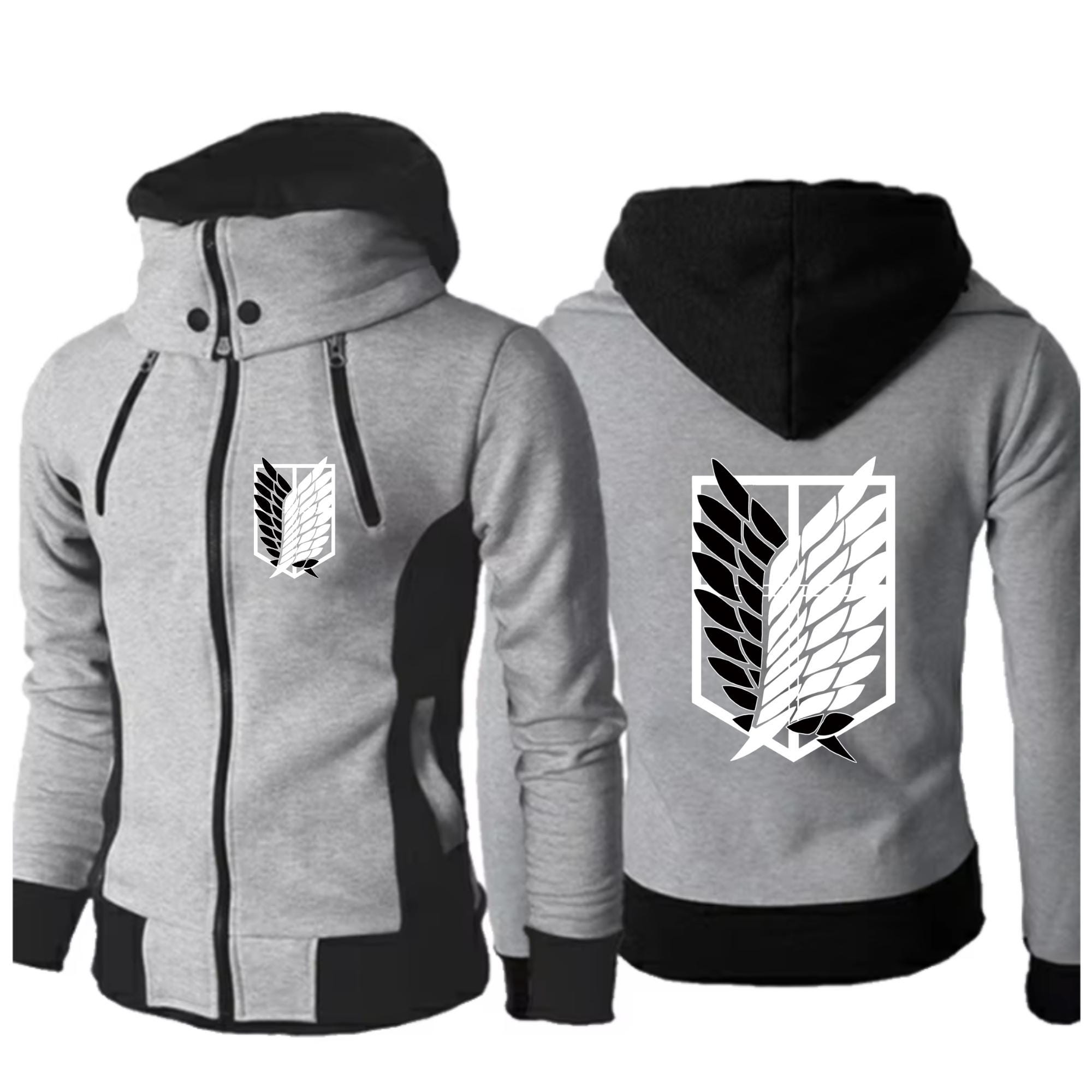 Men's Hoodie Attack On Titan Scout Regiment Anime Fans Collaborative Content Creation Clothes Gray Price In UAE | Amazon UAE - Foto 2