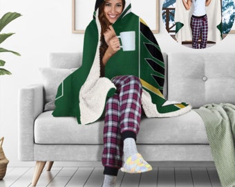 Attack on titan hoodie blanket hotsell