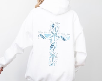 Beachy Christian Hoodie, Isaiah 43 2 Sweater, Sea Shell Sweatshirt, Christian Apparel, Trendy Hoodie, Jesus Sweater, Christianity Hoodies