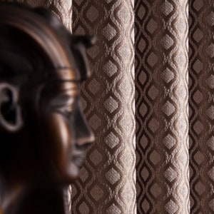 Brown Patterned Curtains: Modern Custom Size Drapes