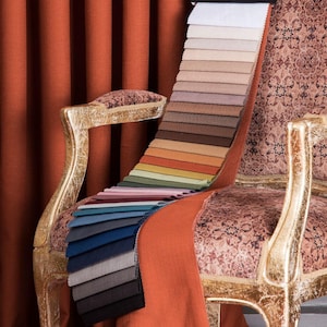 Terracotta Linen Curtain: Solid Color Natural Fabric Drape - Custom Size