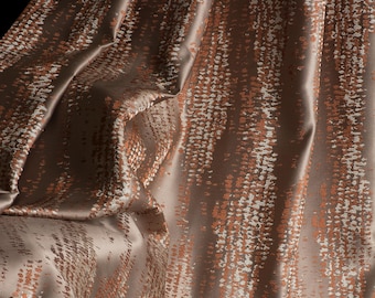 Taupe Terracotta Snake Texture Curtains: Modern Elegant Living Room Drapes