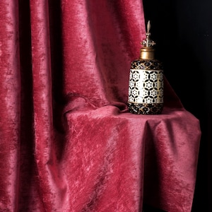 Burgundy Chenille Victorian Curtains: Custom Length Drapes