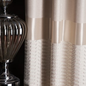 Luxury Ecru Color Curtains for home,Modern Gray Brown Anthracite Gold  Drape for livingroom bedroom diningroom  farmhouse ,4 different color