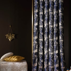 Luxury Navy Blue Turkish Curtains: Modern Home Drape