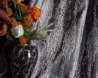 Gray Snakeskin Polyester Curtain, Modern Window Treatment