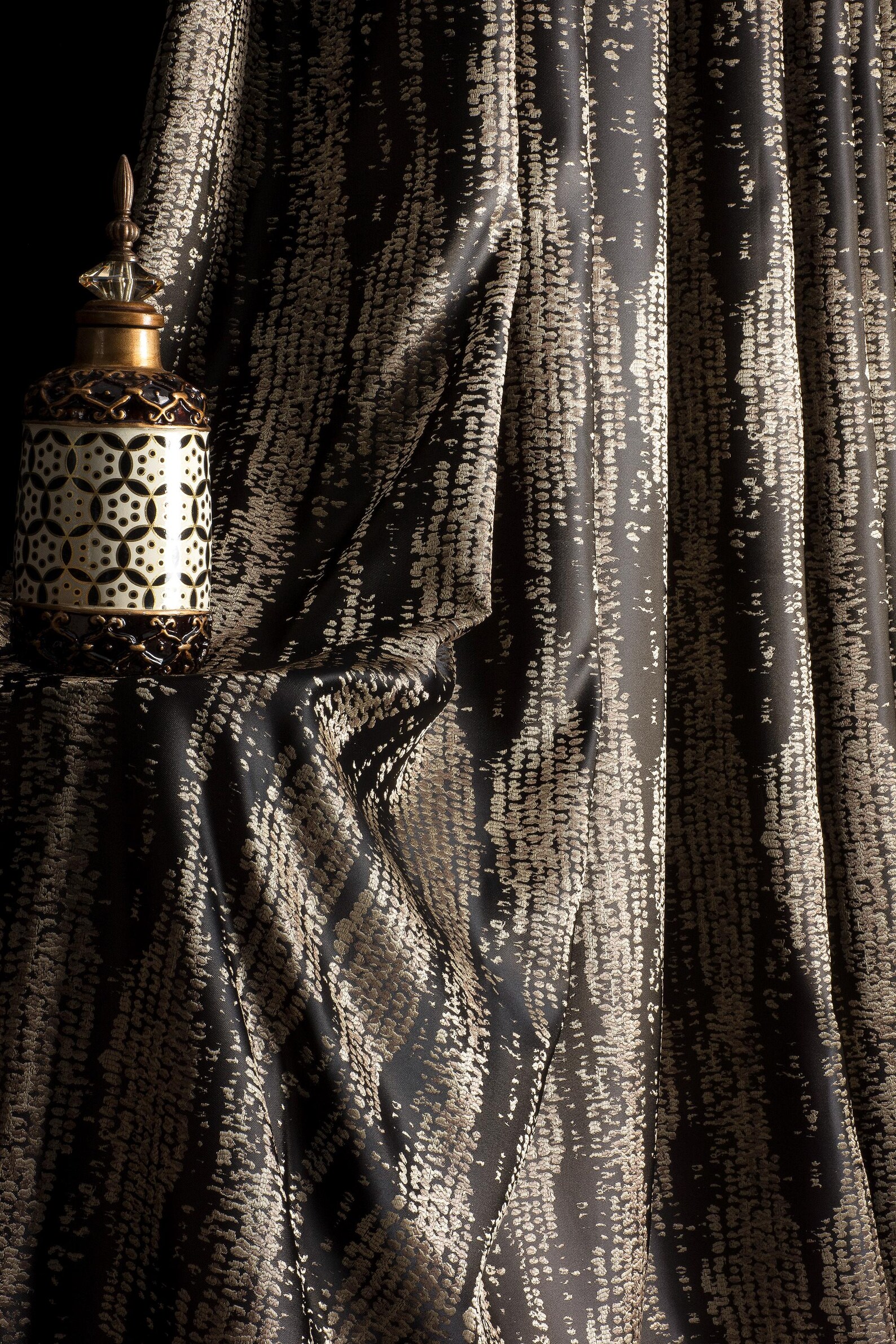 Snake Curtains Luxury Snake Skin Patterned Curtain: Dark Brown With Gold Accents - Etsy