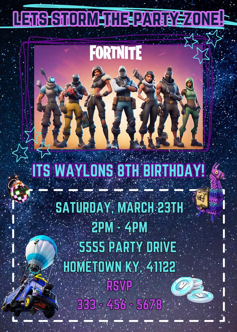 FORT BIRTHDAY, Fort Nite, Fortnight Invitation, Editable Invite, Fort Party - Etsy