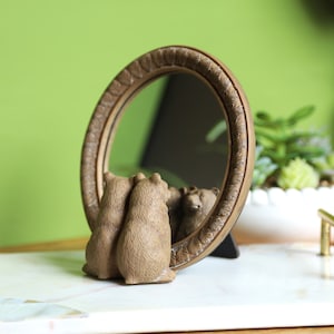 Mirror Bear Mirror Desk Vanity Mantle Mirror Resin Animals