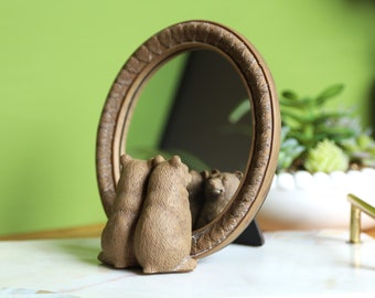 Mirror Bear Mirror Desk Vanity Mantle Mirror Resin Animals