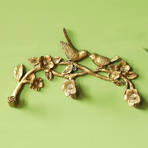 Gold Wall Bird Hook Keys Scarf Hat Strong Hook Hanger 3 Hooks