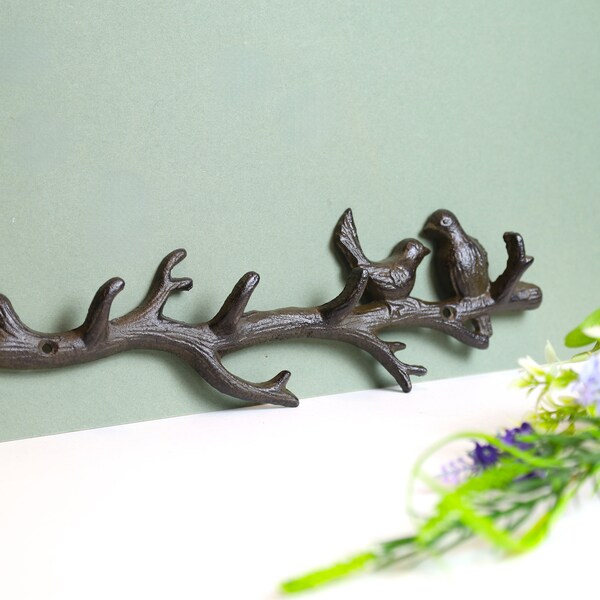 Multi Bird Wall Hook Cast Iron Coat Hat Keys Hanger Wall Decor Home Gift