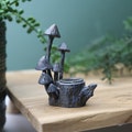 Metal Mushrooms Toadstools Candle Holder Vintage Look