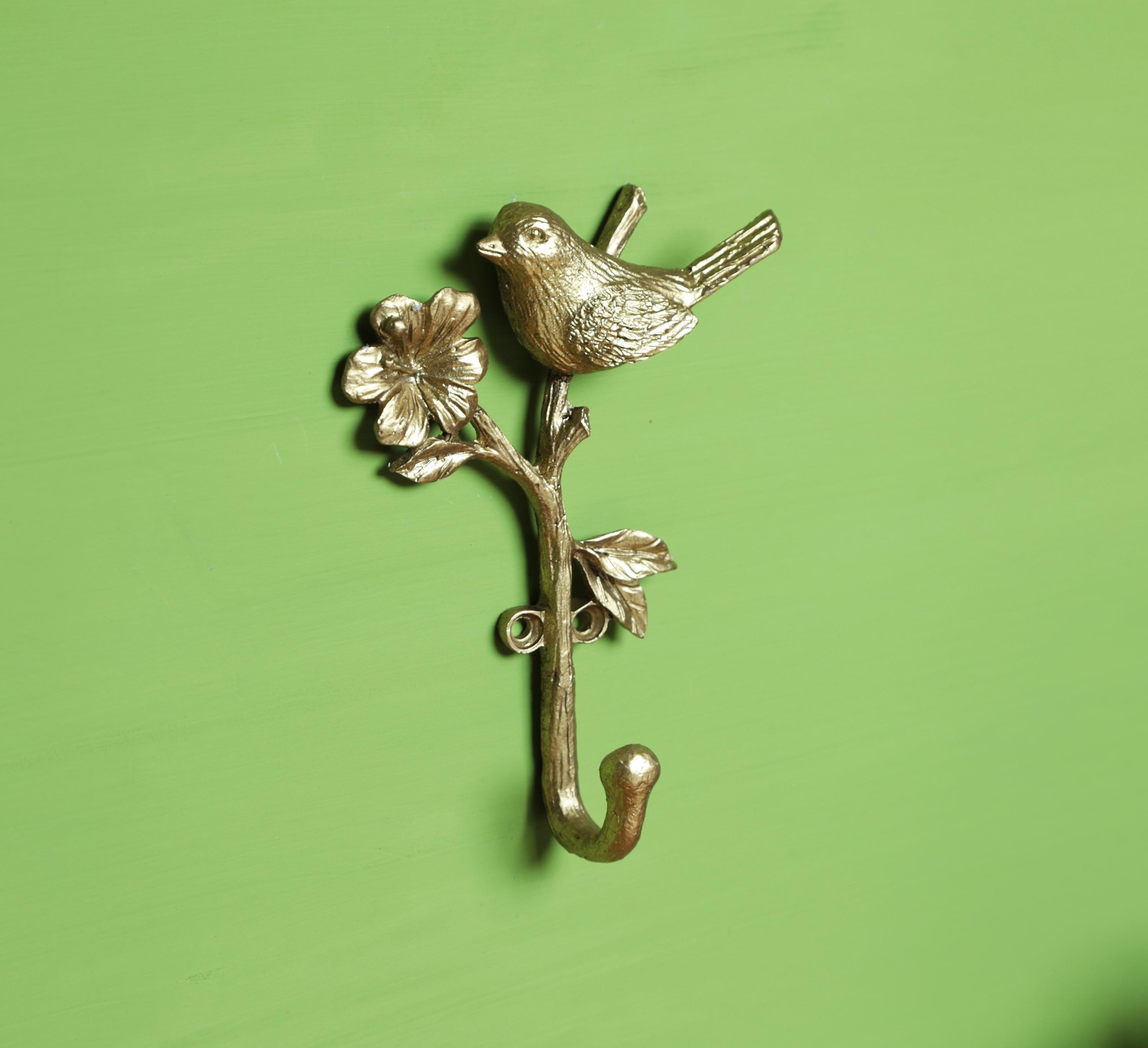 Gold Wall Bird Hook Keys Scarf Hat Strong Hook Hanger Metal