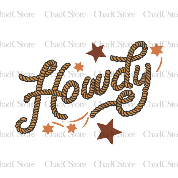 Howdy Rope Funny & Humorous Country Western Cowboy Transparent PNG Digital Download