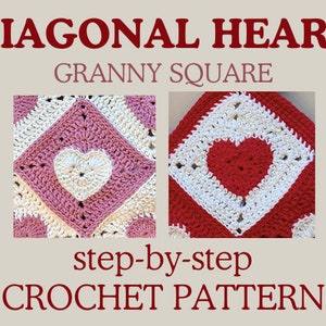 Diagonales Herz Oma Quadrat Muster