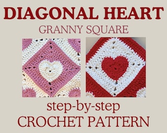 Diagonales Herz Oma Quadrat Muster