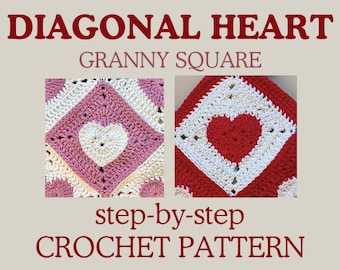 Diagonal Heart Granny Square Pattern