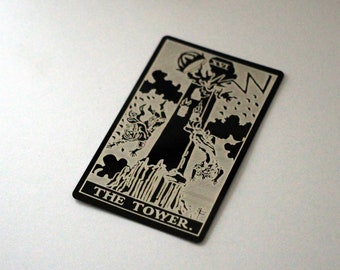 Metal Tarot Card - The Tower