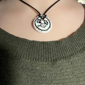 Wild Poppy Clay Pendant Necklace