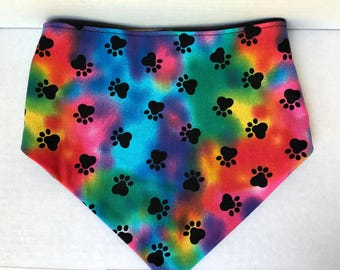 Rainbow Tie Dye Snap Dog Bandana