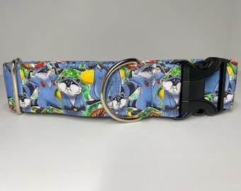 Raccoon 1inch or 1.5inch Fabric Dog Collar