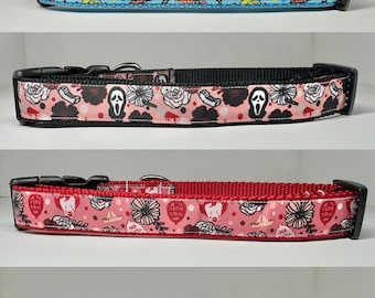 Horror Floral 1 inch Dog Collar