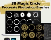 Magic symbol Procreate Photoshop Brush Magic Circle Tattoo Pattern design Witch Digital Download