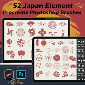 Procreate Japan Element Brush Photoshop Oriental Brush Photoshop Koi Stamp Procreate Brush Traditional Culture