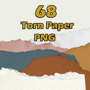 Zerrissenes Papier Textur Papier Reißen Effekt Geripptes Papier Overlay PNG JPG Scrapbook Elemente