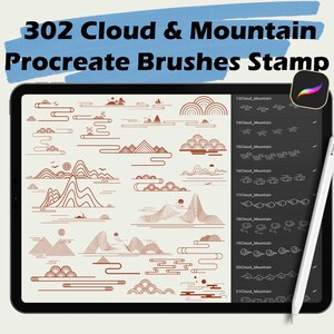 Procreate Clouds Brush Stamp Photoshop Mountain Brush Stamp Oriental ...